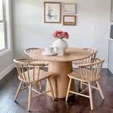 Dwen 46" Modern Round Pedestal Dining Table