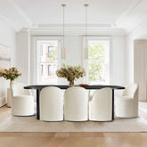 Baguette & Doris 86.5" Black Rectangle Dining Table Set for 8 (9-Piece)