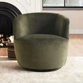 Bella Modern Velvet Swivel Barrel Chair (1-Piece)