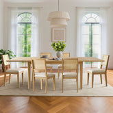 Chandler & Monica Solid Wood Rectangular Extendable Dining Table Set for 6 (7-Piece)