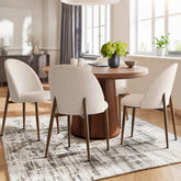 Goteborg Upholstered Dining Chair with Walnut legs (Set of 4)