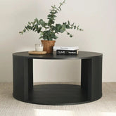 Hobo 40" Modern Black Round Coffee Table