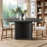 Houston 60" Round Solid Wooden Dining Table with Cross Pedestal