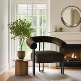 Mia Modern Velvet Accent Chair with Arms (1-Piece)