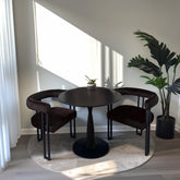 New Haven Modern 35" Black Round Dining Table