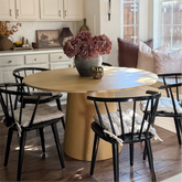 Orchid 52" Solid Oak Wood Round Pedestal Dining Table